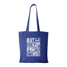 ZSONA DEKOR Eat sleep fish repeat - Bevásárló táska kék