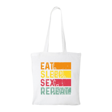 ZSONA DEKOR Eat sleep sex repeat - Bevásárló táska fehér