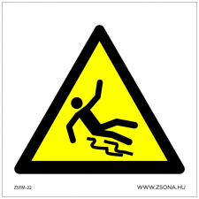 ZSONA DEKOR Elcsúszás veszélye! Műanyag tábla 100x100 mm információs címke