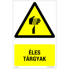 ZSONA DEKOR Éles tárgyak Alumínium tábla 100x160 mm információs címke