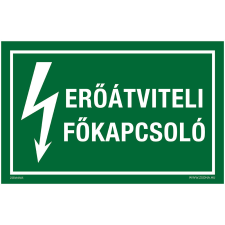 ZSONA DEKOR Erőátviteli főkapcsoló Műanyag tábla 160x100 mm információs címke