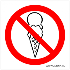 ZSONA DEKOR Fagylalttal belépni tilos! Öntapadós matrica 200x200 mm információs címke