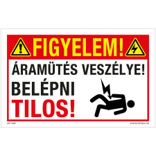 ZSONA DEKOR Figyelem! Áramütés veszélye! Öntapadós matrica 160x250 mm információs címke