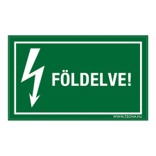 ZSONA DEKOR Földelve! Műanyag tábla 160x250 mm információs címke