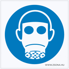 ZSONA DEKOR Gázálarc használata kötelező! Öntapadós matrica 150x150 mm információs címke