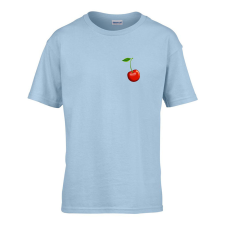 ZSONA DEKOR Gyerek póló Ovis jelel Meggy mintával Világos kék 122 méret gyerek póló