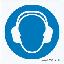 ZSONA DEKOR Hallásvédő használata kötelező! Öntapadós matrica 100x100 mm információs címke