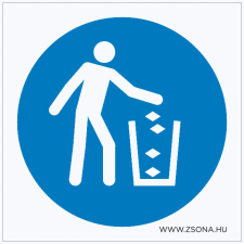 ZSONA DEKOR Használja a szemetest! Öntapadós matrica 150x150 mm információs címke