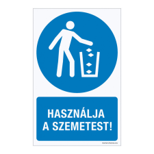 ZSONA DEKOR Használja a szemetest! Öntapadós matrica 160x250 mm információs címke