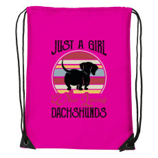 ZSONA DEKOR Just a girl who loves dachshunds - Sport táska magenta