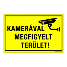 ZSONA DEKOR Kamerával megfigyelt terület! Műanyag tábla 320x500 mm információs címke