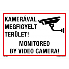 ZSONA DEKOR Kamerával megfigyelt terület Öntapadós matrica 160x250 mm információs címke
