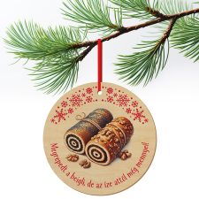 ZSONA DEKOR Karácsonyfa dísz fából nyomtatva Beigli ajándéktárgy