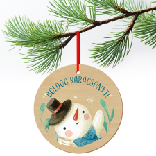 ZSONA DEKOR Karácsonyfa dísz fából nyomtatva Hóemberke ajándéktárgy