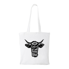 ZSONA DEKOR Keep calm and love cows - Bevásárló táska fehér