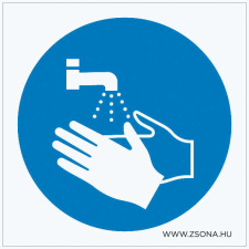 ZSONA DEKOR Kézmosás kötelező! Öntapadós matrica 100x100 mm információs címke