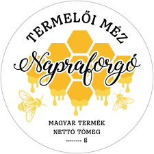 ZSONA DEKOR Kör alakú mézes cimke NAPRAFORGÓ 6 db/csomag dekorációs kellék