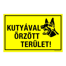 ZSONA DEKOR Kutyával őrzött terület! Öntapadós matrica 320x500 mm információs címke