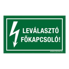 ZSONA DEKOR Leválasztó főkapcsoló! Öntapadós matrica 160x100 mm információs címke