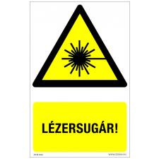 ZSONA DEKOR Lézersugár! Műanyag tábla 160x100 mm információs címke