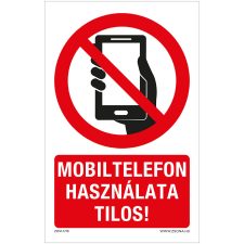 ZSONA DEKOR Mobiltelefon használata tilos! Öntapadós matrica 160x100 mm információs címke