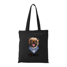 ZSONA DEKOR Mopsz - Bevásárló táska fekete v2