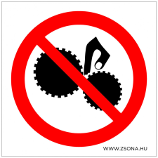 ZSONA DEKOR Mozgó gépbe nyúlni tilos! Műanyag tábla 100x100 mm információs címke