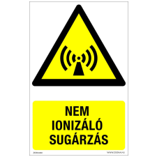 ZSONA DEKOR Nem ionizáló sugárzás Öntapadós matrica 160x100 mm információs címke