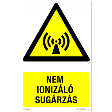 ZSONA DEKOR Nem ionizáló sugárzás Öntapadós matrica 160x250 mm információs címke
