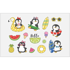 ZSONA DEKOR Öntapadós állatos-pingvin matrica csomag matrica