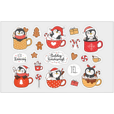 ZSONA DEKOR Öntapadós karácsonyi-pingvin matrica csomag matrica