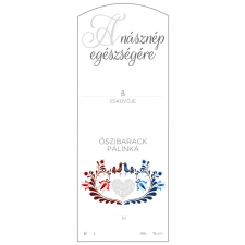 ZSONA DEKOR Pálinkás cimke A násznép egészségére Őszibarack hosszú 5 db/csomag dekorációs kellék