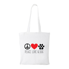 ZSONA DEKOR Peace love and dog - Bevásárló táska fehér kézitáska és bőrönd