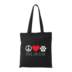 ZSONA DEKOR Peace love and dog - Bevásárló táska fekete