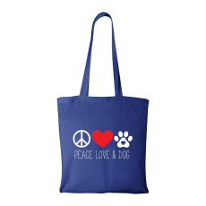 ZSONA DEKOR Peace love and dog - Bevásárló táska kék