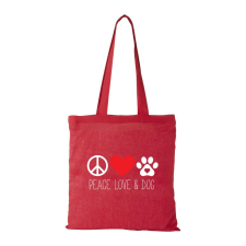 ZSONA DEKOR Peace love and dog - Bevásárló táska piros kézitáska és bőrönd
