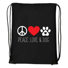 ZSONA DEKOR Peace love and dog - Sport táska fekete kézitáska és bőrönd
