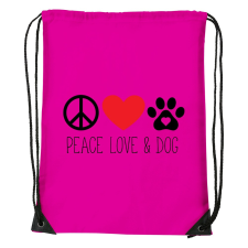 ZSONA DEKOR Peace love and dog - Sport táska magenta kézitáska és bőrönd