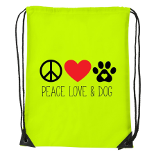 ZSONA DEKOR Peace love and dog - Sport táska sárga kézitáska és bőrönd