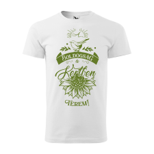 ZSONA DEKOR Póló A boldogság a kertben terem! mintával - Fehér XXXL méretben egyedi ajándék