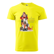 ZSONA DEKOR Póló A macskák boldoggá tesznek mintával - Sárga XXL méretben egyedi ajándék