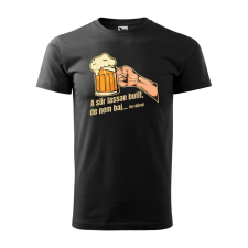 ZSONA DEKOR Póló A sör lassan butít mintával - Fekete S méretben egyedi ajándék