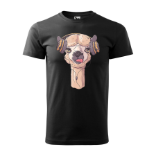 ZSONA DEKOR Póló Alpaka mintával - Fekete M méretben egyedi ajándék