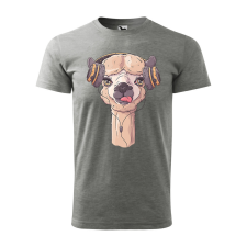 ZSONA DEKOR Póló Alpaka mintával - Szürke L méretben egyedi ajándék