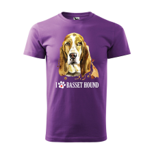 ZSONA DEKOR Póló Basset hound mintával - Lila L méretben egyedi ajándék