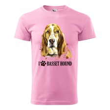 ZSONA DEKOR Póló Basset hound mintával - Rózsaszín M méretben egyedi ajándék