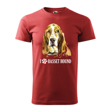 ZSONA DEKOR Póló Basset hound mintával - Terrakotta M méretben egyedi ajándék
