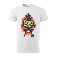 ZSONA DEKOR Póló BBQ time mintával - Fehér XXL méretben v2 egyedi ajándék