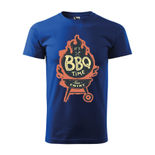 ZSONA DEKOR Póló BBQ time mintával - Kék S méretben v2 egyedi ajándék