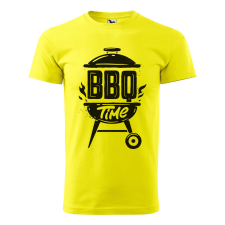 ZSONA DEKOR Póló BBQ time mintával - Sárga L méretben egyedi ajándék